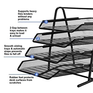 DONDA-Metal-Mesh-4-Tier-Document-Tray-Document-Organizer-for-Office-File-Rack-Ho