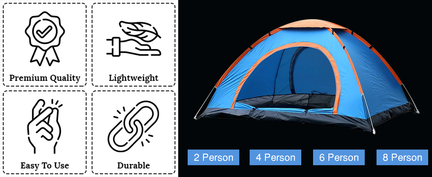 Egab-Picnic-Camping-Portable-Polyester-Tent-4-Person-Assorted-