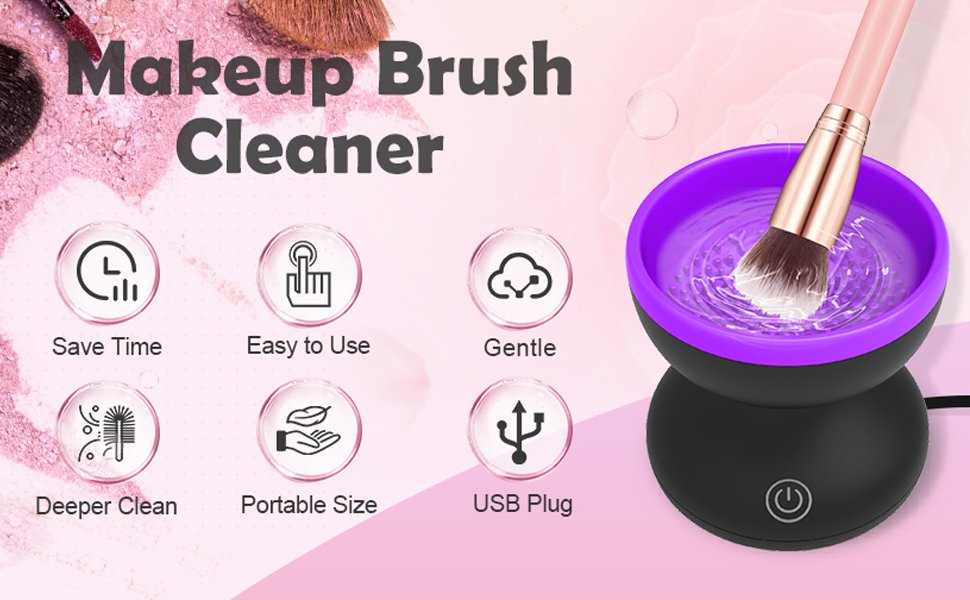 ElectricMakeupBrushCleanerMakeupBrushCleanMachineBrushCleaningMatAutomaticCosmet