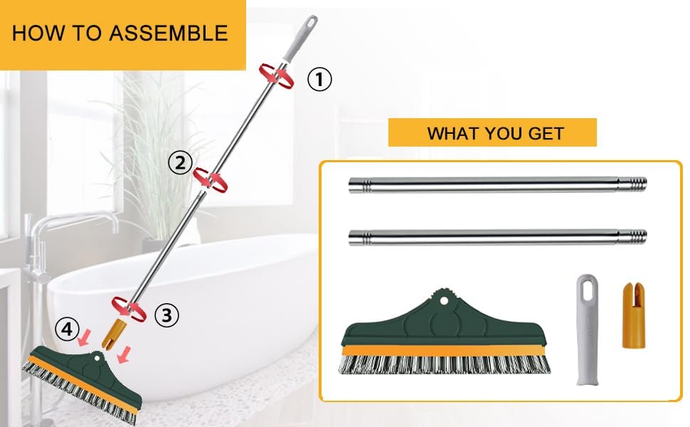 FIGMENTBathroomCleaningBrushwithWiperTilesCleaningBrushFloorScrubBathroomBrushwi