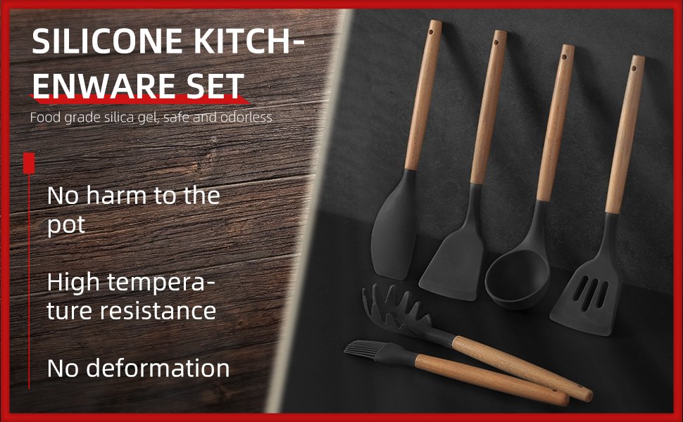 FLEXER-Non-Stick-Silicone-Spatula-Utensil-Set-for-Kitchen-Spoon-Cookware-Tool-Se