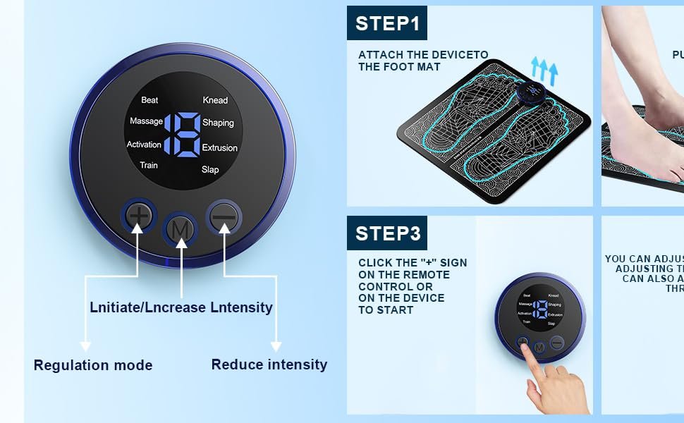 FootMassagerPainReliefWirelessElectricEMSMassageMachineRechargeablePortableFoldi