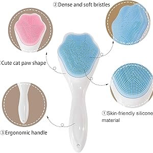 GREEMITOFaceCleansingBrushSoftSiliconeFaceWashBrushFaceScrubberManualWaterproofC