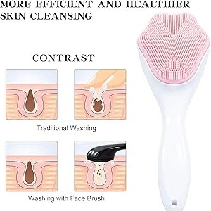 GREEMITOFaceCleansingBrushSoftSiliconeFaceWashBrushFaceScrubberManualWaterproofC