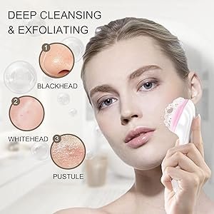 GREEMITOFaceCleansingBrushSoftSiliconeFaceWashBrushFaceScrubberManualWaterproofC