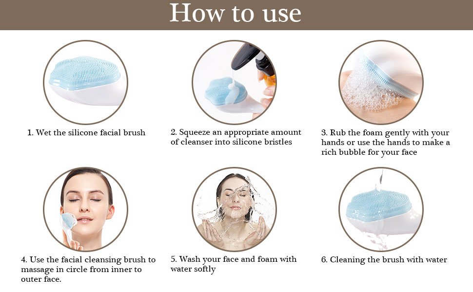 GREEMITOFaceCleansingBrushSoftSiliconeFaceWashBrushFaceScrubberManualWaterproofC