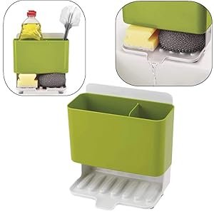 GTC-Slimline-Caddy-Tower-Kitchen-Sink-Organizer-Sponge-Holder-Dishwasher-Safe-Gr