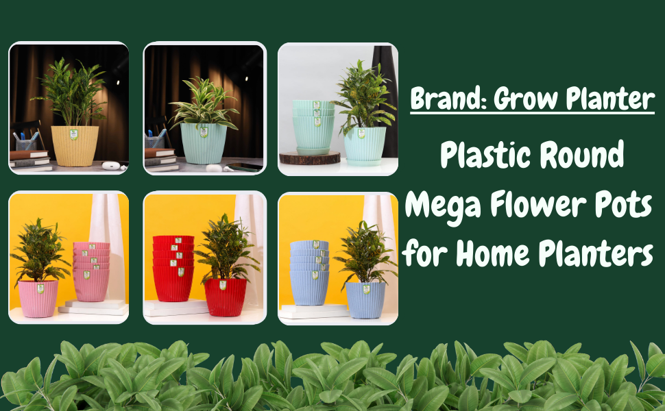 Grow-Planter-6-Pack-of-7-Inch-Pink-Plastic-Mega-Flower-Pots-Versatile-Planters-f