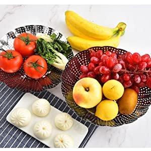 HAPANIHOMEVegSteamer-FoldingStainlessSteelSteamerInsertVegetableKitchenFruitFood