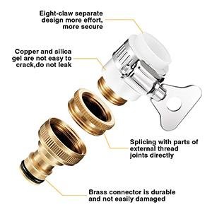 HASTHIP-2-in-1-Set-Universal-Tap-Connector-Tap-Connector-Brass-Adapter-Quick-Rel