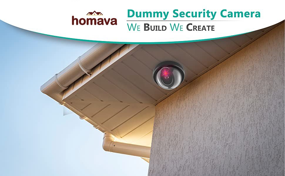 HOMAVA-Dummy-Fake-Wired-Security-CCTV-Dome-Camera-with-Flashing-Red-LED-Light-Bl