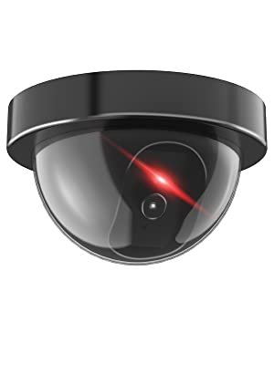 HOMAVA-Dummy-Fake-Wired-Security-CCTV-Dome-Camera-with-Flashing-Red-LED-Light-Bl