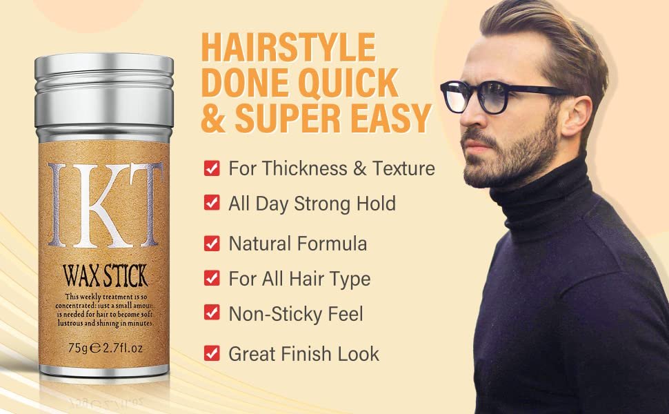 HairWaxStickforHairStylingWaxStickNon-greasyStylingWaxHairpomadestickforWomenFly