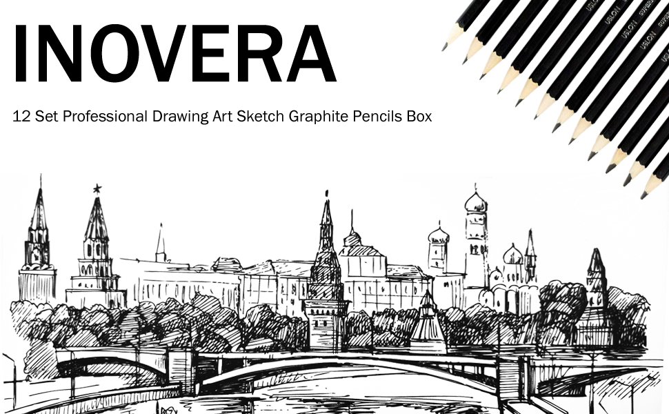 INOVERA-LABEL-12-Set-Professional-Drawing-Art-Sketch-Graphite-Pencils-With-Metal