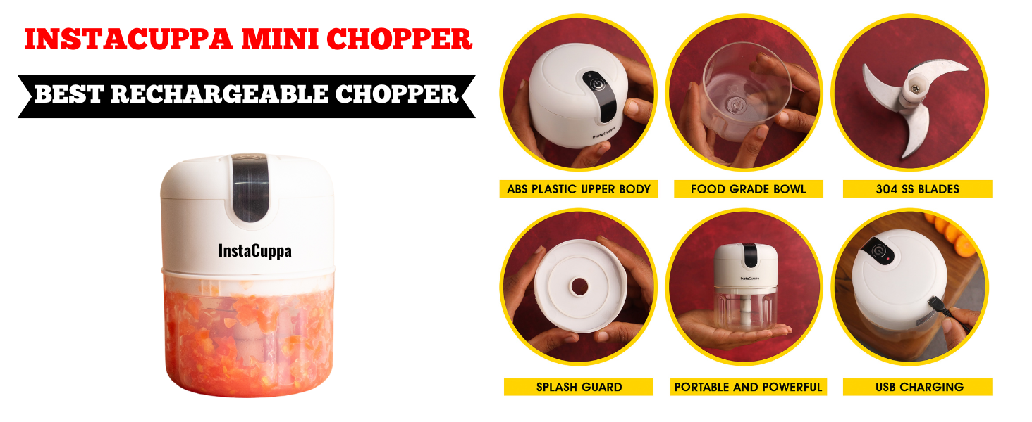 InstaCuppa-Rechargeable-Mini-Electric-Chopper-USB-C-Vegetables-Chopper-Stainless