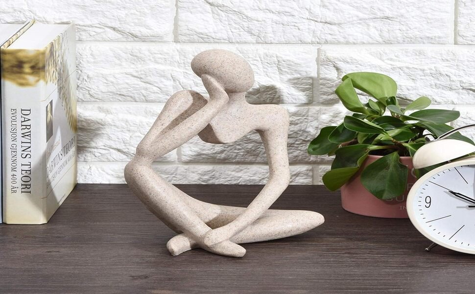 JULEX-Human-Statue-Bookshelf-Decor-Premium-Ceramic-Thinker-Sandstone-Resin-Think