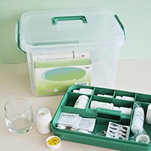 JugteFirstAidMedicalBoxWith6CompartmentsEmergencyTransparentMedicalKitBoxMedicin