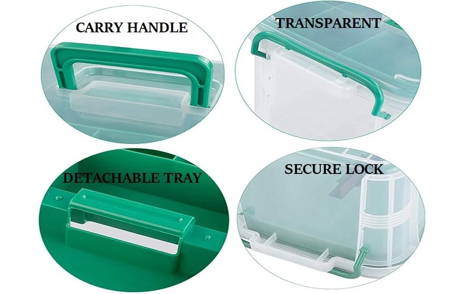 JugteFirstAidMedicalBoxWith6CompartmentsEmergencyTransparentMedicalKitBoxMedicin