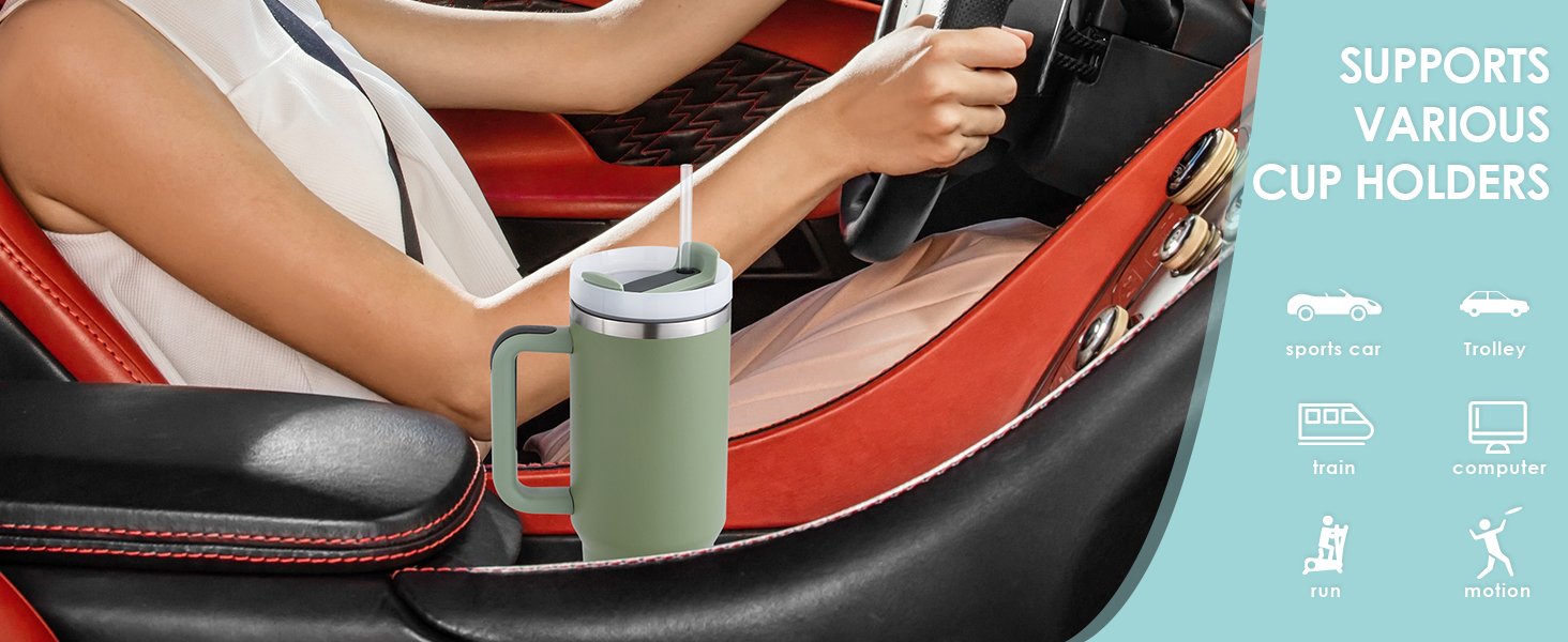 KELVEE-Tumbler-with-lid-and-Straw-1200ml-Cup-Holder-Car-Gym-Yoga-Travel-Stainles