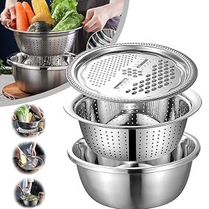 KRESHU-3-In-1-Multifunctional-Stainless-Steel-Drain-Basket-Basin-Set-with-Vegeta