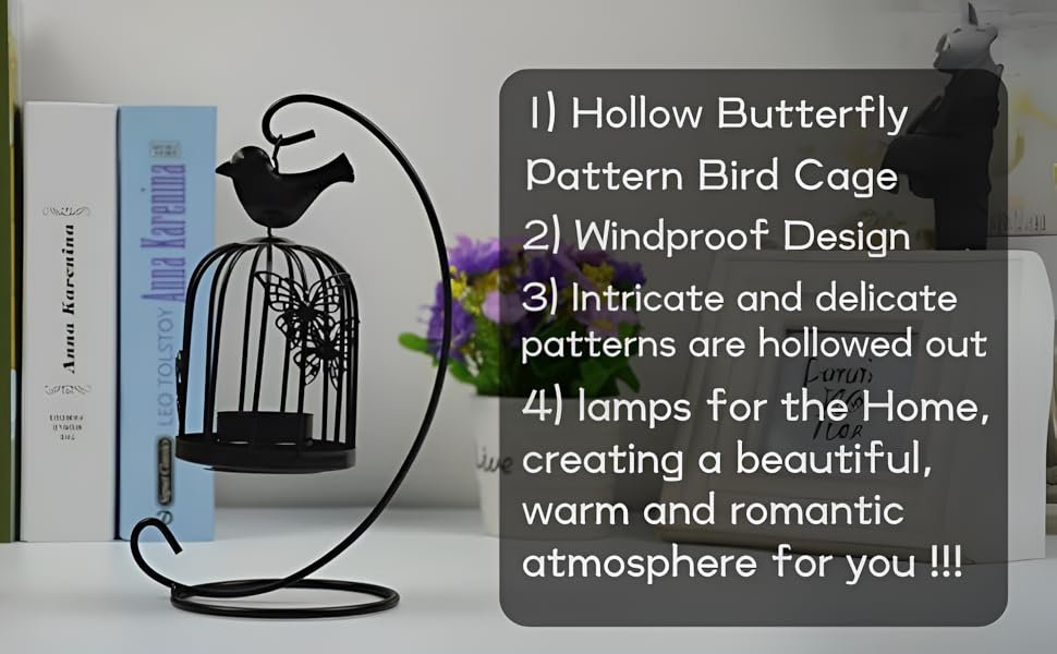 KRESHU-Bird-Cage-Metal-Lanterns-Black-Hanging-Hollow-Candle-Stick-Collection-Ret