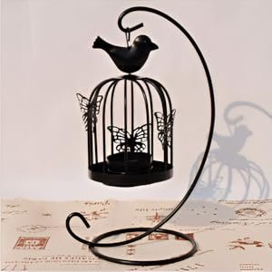 KRESHU-Bird-Cage-Metal-Lanterns-Black-Hanging-Hollow-Candle-Stick-Collection-Ret