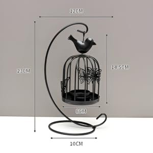 KRESHU-Bird-Cage-Metal-Lanterns-Black-Hanging-Hollow-Candle-Stick-Collection-Ret