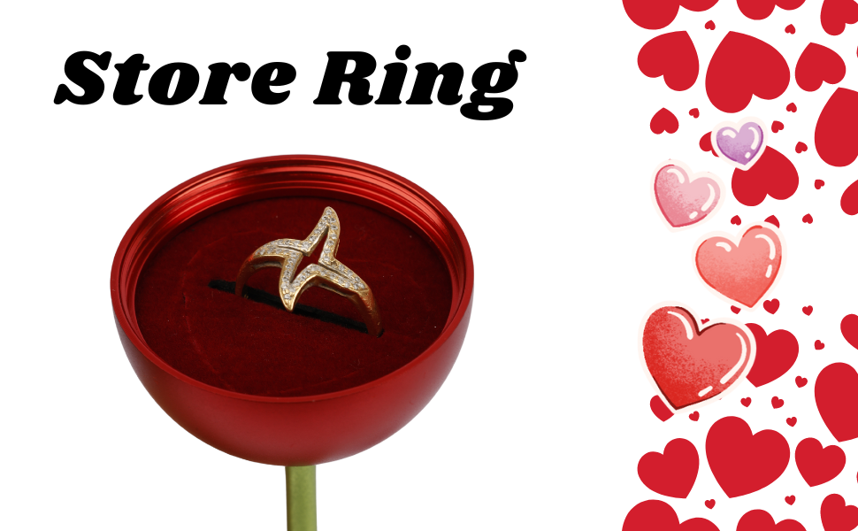 KRESHU-Metal-Red-Rose-Jewellary-Holder-Wedding-Ring-Ceremony-Case-Single-Red-Ros