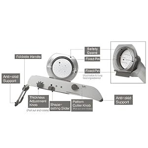 KRESHUAdjustableStainlessSteelManualKitchenCutterMandolineSlicerSmartMultifuncti