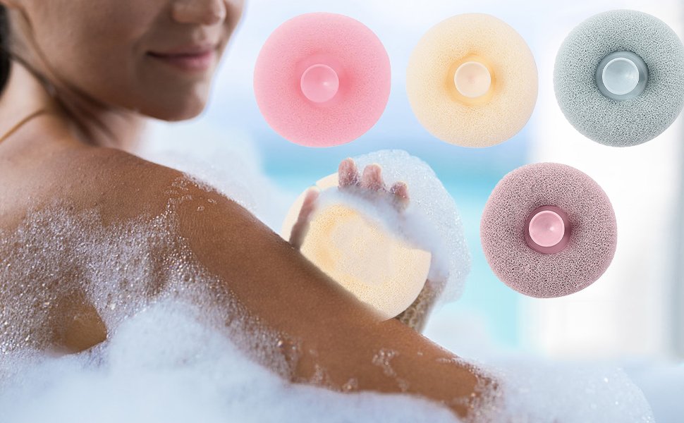 KROYWENLoofahforBathingBathShowerLoofahSpongeScrubberExfoliatorforWomenMenBabies