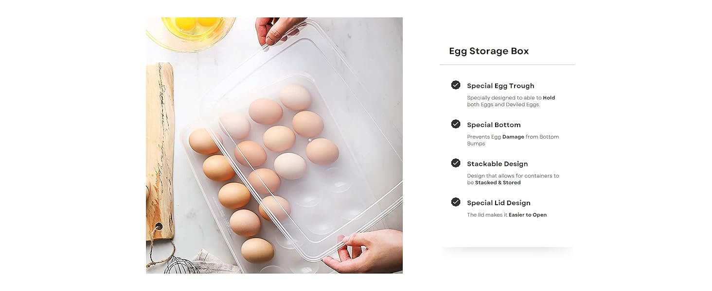 Kitchenwell-24-Grid-Egg-Storage-Box-Egg-Refrigerator-Storage-Tray-Stackable-Plas