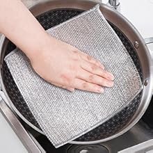 LISHERNonScratchDishwashCloth5PackDoubleLayerHeavyMultipurposeWireDishwashingRag