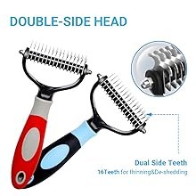 MCIGICM-Pet-Grooming-Tool-2-Sided-Undercoat-Rake-for-Cats-Dogs-Safe-Dematting-Co