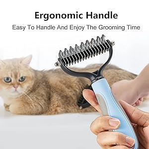 MCIGICM-Pet-Grooming-Tool-2-Sided-Undercoat-Rake-for-Cats-Dogs-Safe-Dematting-Co