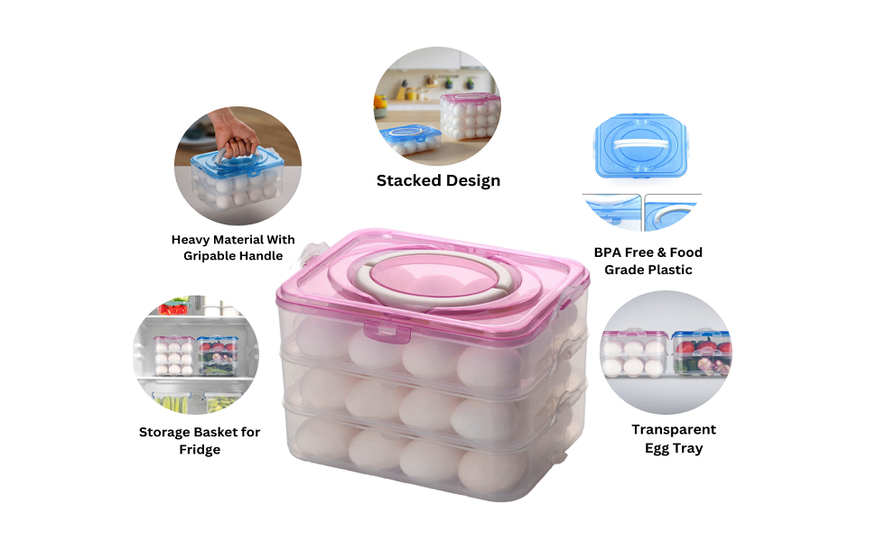 MOOZICO-Egg-Storage-Box-Egg-Refrigerator-Rectangular-Storage-Tray-Stackable-Abs-