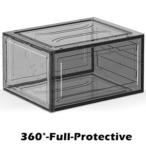 Multipurpose-Magnetic-Side-Open-Transparent-Plastic-Storage-Shoe-Box-Stackable-F