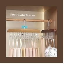 NAXUE-2-pcs-Wooden-Hangers-for-Wooden-Belt-Hanger-for-Tie-8-Hooks-Adjustable-Clo