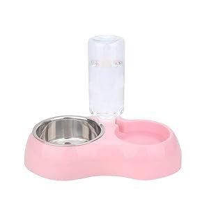 PURAMDualPetsBowlsDetachableStainlessSteelDogBowlwithNon-SlipNoSpillBasePetsFood