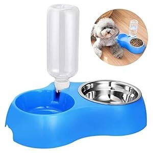 PURAMDualPetsBowlsDetachableStainlessSteelDogBowlwithNon-SlipNoSpillBasePetsFood