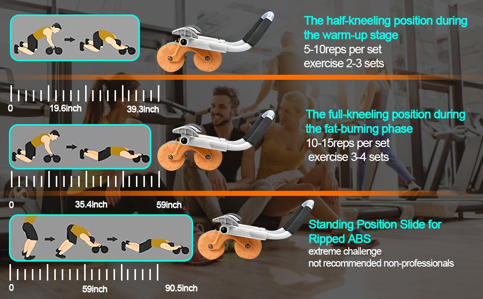 PafalAbRollerwithElbowSupportNewUpgradedAutomaticReboundAbdominalWheelwith4Elbow