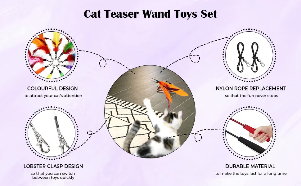 Qpets-Cat-Toys-Set-of-11-Cat-Teaser-Wand-Toy-with-2-Retractable-Teaser-Wand-5-Fe