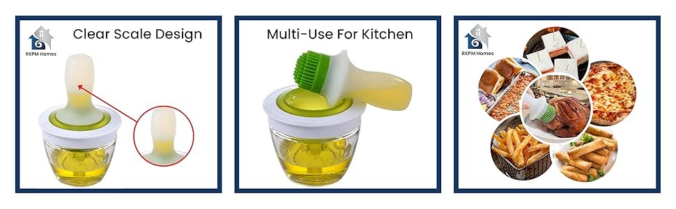 RKPM-HOMES-Chefs-Basting-Set-Silicone-Oil-Brush-Dispenser-Glass-Bowl-Container-S