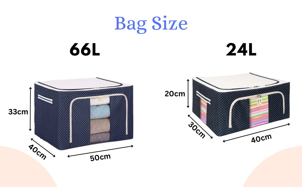 Raggle-2PCS-Clothes-Storage-Organizer-Bins-Foldable-Storage-Bins-Cloth-Steel-Fra