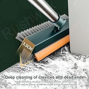 RushwakBathroomCleaningBrushwithWiperUpgraded3in1ToiletBrushBathroomBrushwithLon