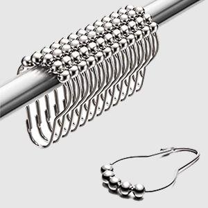 SHOPOBOX-12-pcs-Shower-Curtain-Rings-Stainless-Steel-Shower-Curtain-Hooks-Set-12