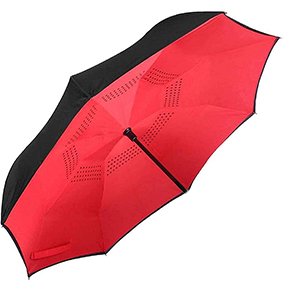 SHOPOBOXUnisexWindproofUpsideDownReverseUmbrellawithC-ShapedHandleandUVProtectio