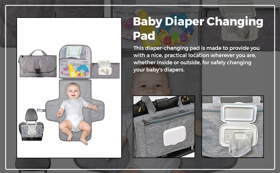 SNOWIE-SOFT-Baby-Changing-Mat-with-Organizer-Bags-Foldable-and-Detachable-Changi