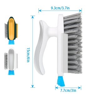 SWAMINEPlastic4In1TileGroutCleanerBrushWithSqueegeeV-ShapeGapScrubBrushCreviceCl