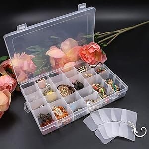 Sixfire-24-Grids-Clear-Plastic-Organizer-Jewelry-Storage-Box-24-Grid-Transparent