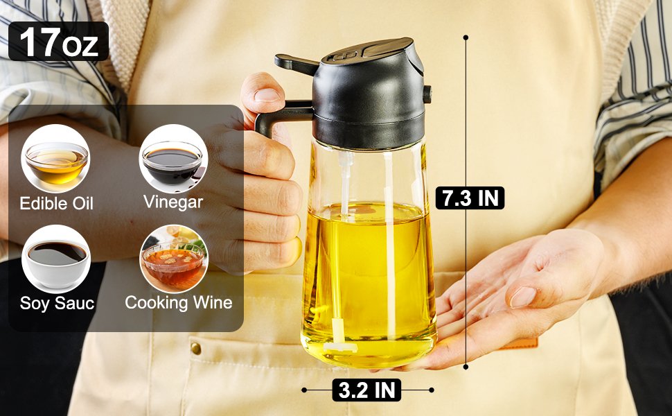 Slyford-500ml-2-in-1-Olive-Oil-Sprayer-and-Oil-Dispenser-Bottle-for-Kitchen-Glas